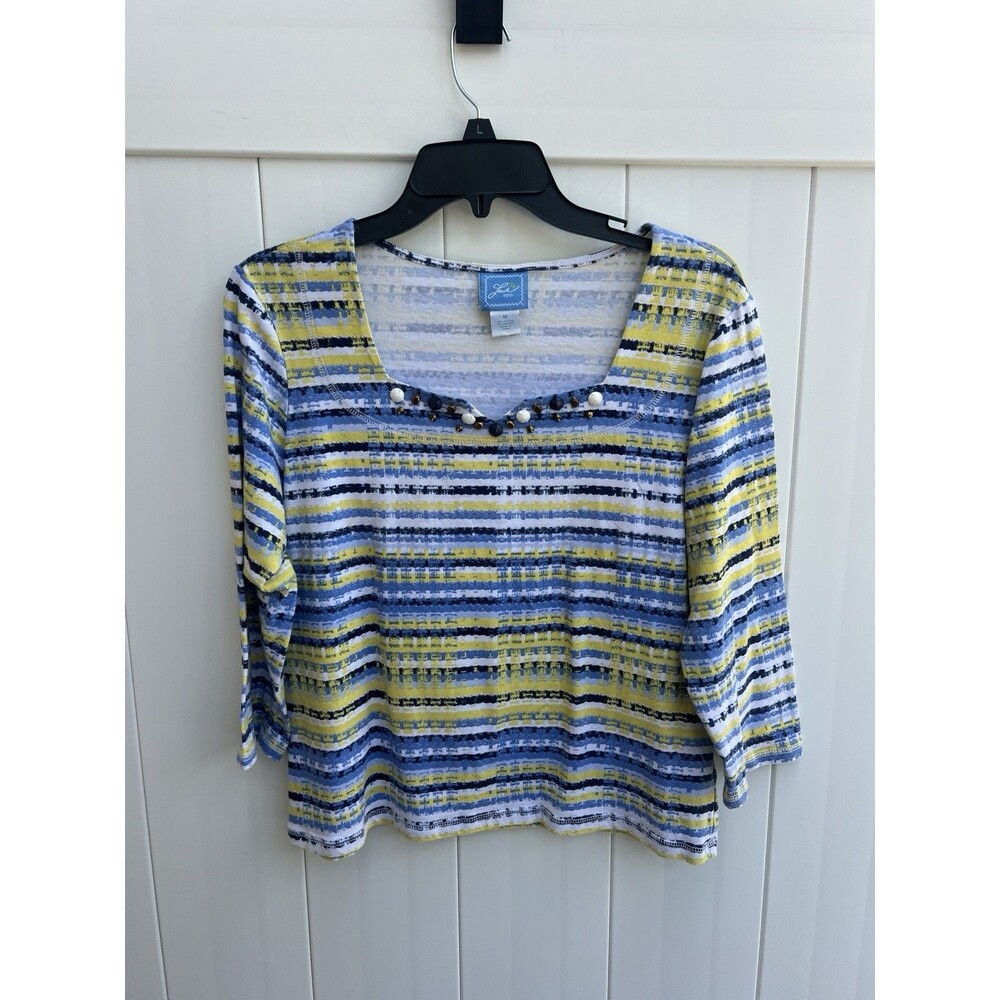 Lark Lane Top Women's Medium Colorful 3/4 Sleeve Cotton